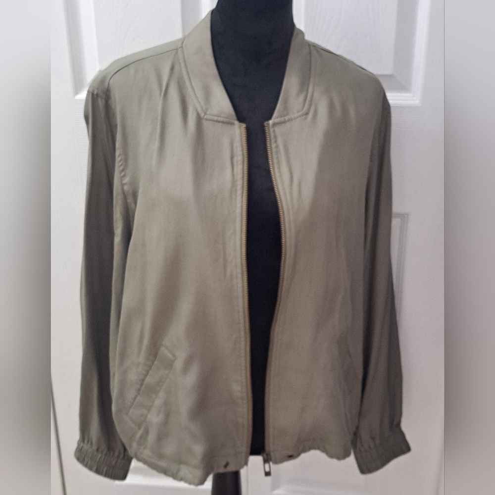 Addition Elle Olive Green Zip Up Jacket    Size 1X - Picture 3 of 13